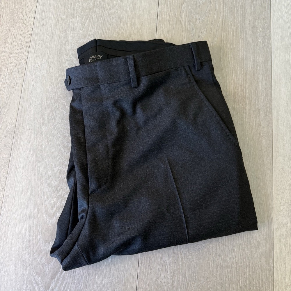 Brioni Pants Tigullio Wool Men's Size 33x30 Slim Gray Color Made in Italy